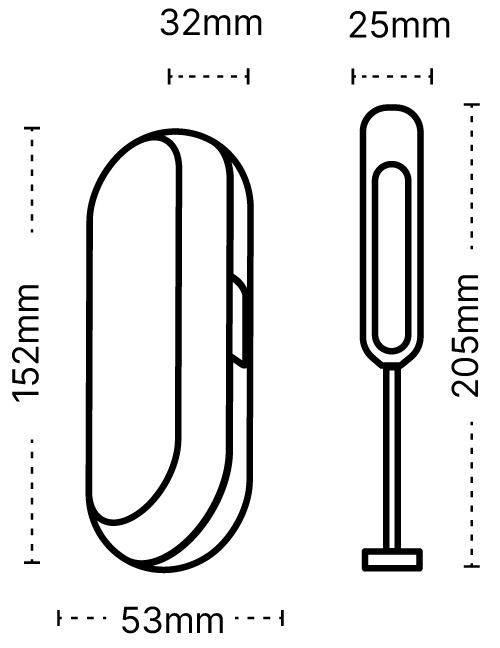 NanoFoamer GO の寸法図